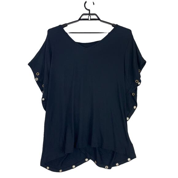 Poetic Justice top black Kira Grommet Trim - Picture 2 of 6